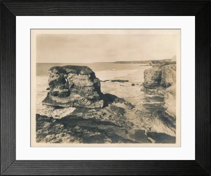 Framed Print : Rocks at Porth - Newquay, 1927 Framed Print : Rocks at Porth - Newquay, 1927