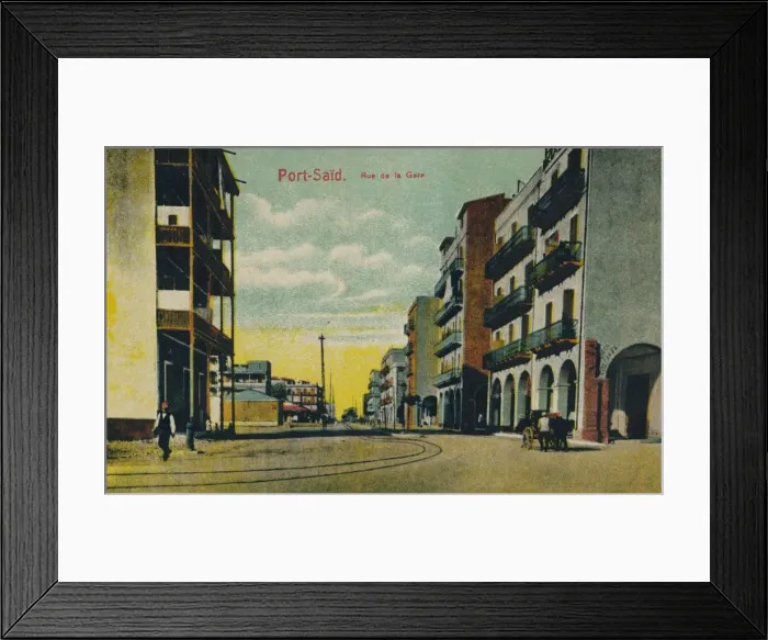 Framed Print : Port-Said. Rue de la Gare, c1900 Framed Print : Port-Said. Rue de la Gare, c1900
