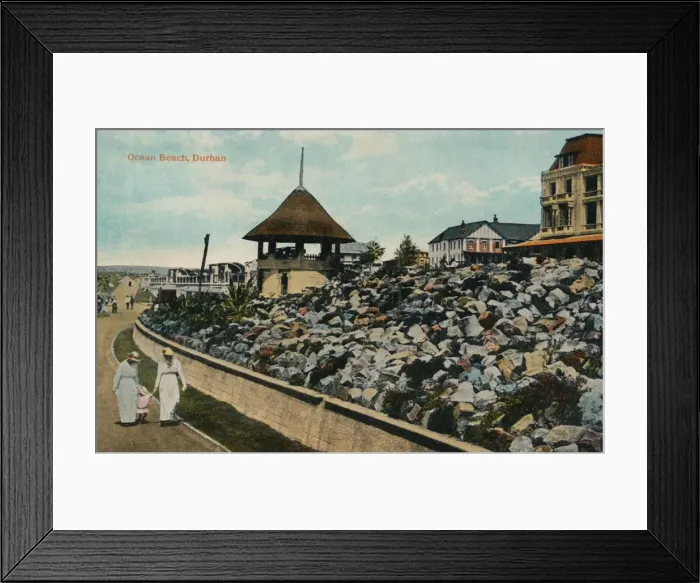 Framed Print : Ocean Beach, Durban, c1914 Framed Print : Ocean Beach, Durban, c1914