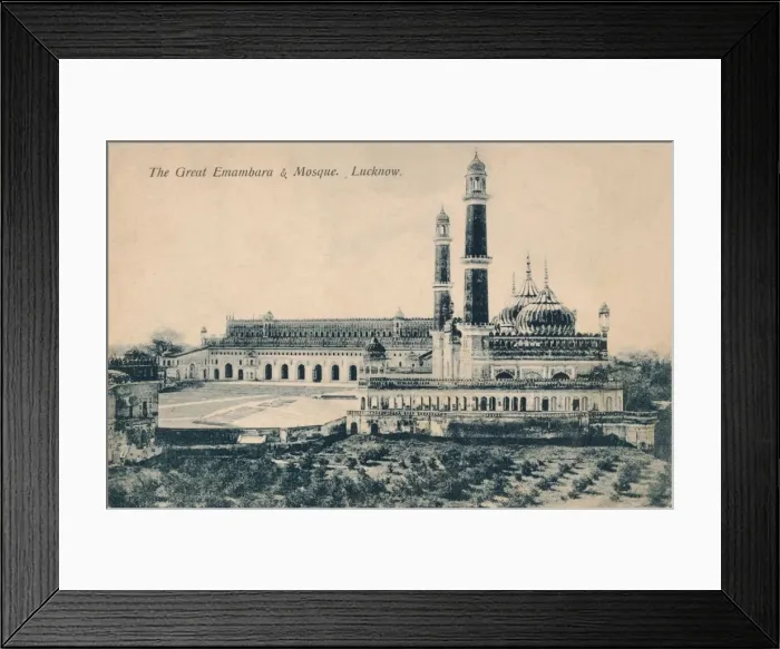 Framed Print : The Great Emambara & Mosque. Lucknow, c1900 Framed Print : The Great Emambara & Mosque. Lucknow, c1900