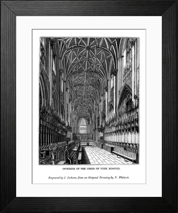 Framed Print : Interior of the choir of York Minster, c1830-1860 (1843). Artist: J Jackson Framed Print : Interior of the choir of York Minster, c1830-1860 (1843). Artist: J Jackson