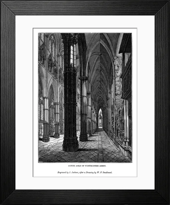 Framed Print : North aisle of Westminster Abbey, 1843. Artist: J Jackson Framed Print : North aisle of Westminster Abbey, 1843. Artist: J Jackson