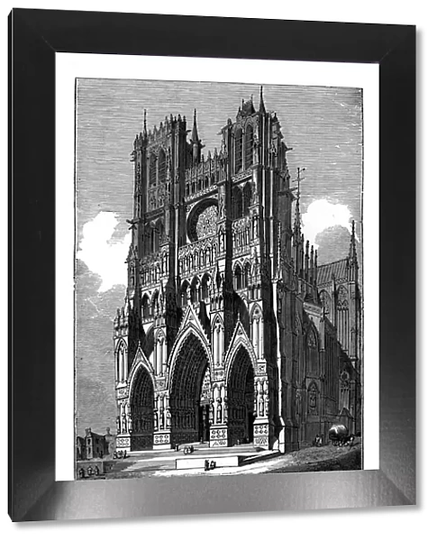 West front of Amiens Cathedral, 1843. Artist: J Jackson