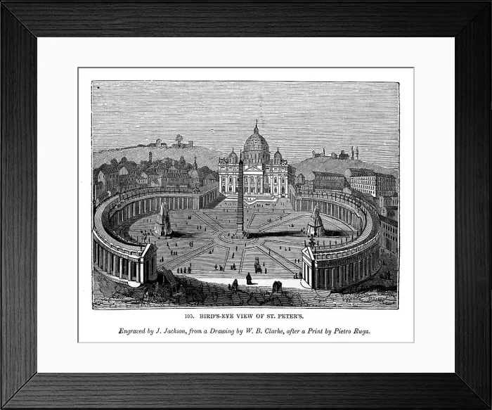 Framed Print : Birds eye view of St Peters, 1843. Artist: J Jackson Framed Print : Birds eye view of St Peters, 1843. Artist: J Jackson