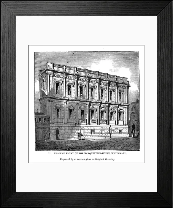 Framed Print : Eastern front of the banquetting house, Whitehall, 1843. Artist: J Jackson Framed Print : Eastern front of the banquetting house, Whitehall, 1843. Artist: J Jackson