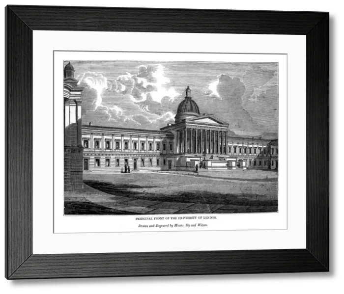 Framed Print : Principal front of the University of London, 1843. Artist: Messrs Sly and Wilson Framed Print : Principal front of the University of London, 1843. Artist: Messrs Sly and Wilson
