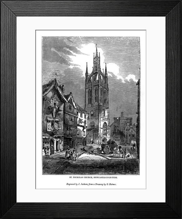 Framed Print : St Nicholas Church, Newcastle-Upon-Tyne, 1843. Artist: J Jackson Framed Print : St Nicholas Church, Newcastle-Upon-Tyne, 1843. Artist: J Jackson