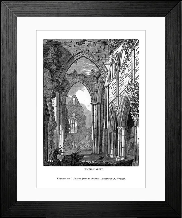 Framed Print : Tintern Abbey, 1843. Artist: J Jackson