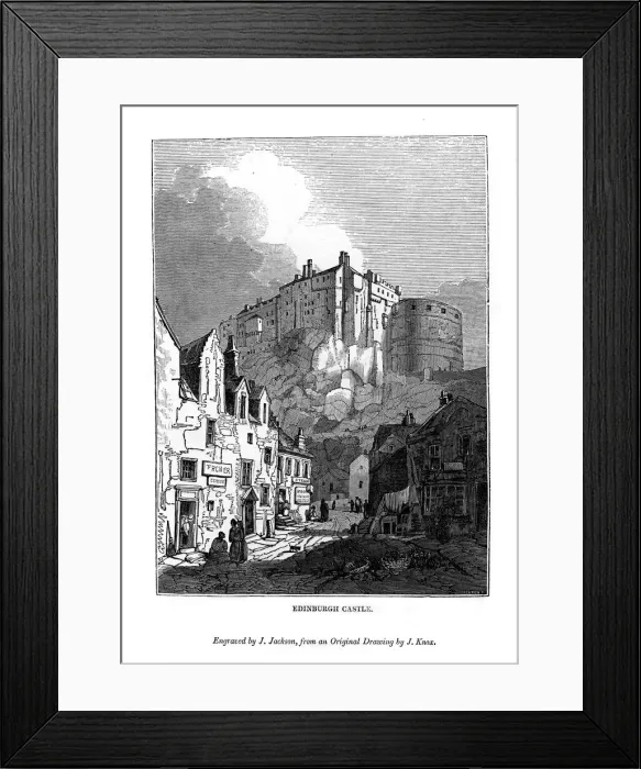 Framed Print : Edinburgh Castle, c1535-1570 (1843). Artist: J Jackson Framed Print : Edinburgh Castle, c1535-1570 (1843). Artist: J Jackson