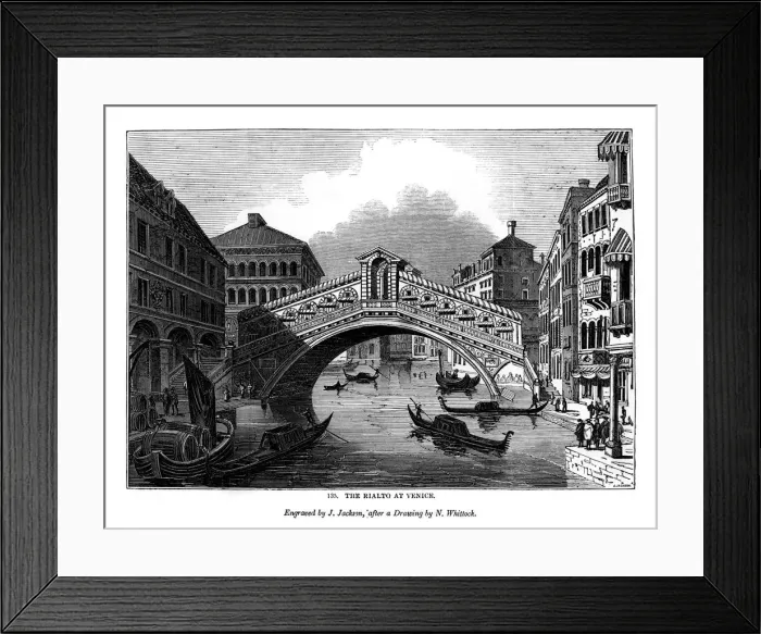 Framed Print : The Rialto at Venice, 1843. Artist: J Jackson Framed Print : The Rialto at Venice, 1843. Artist: J Jackson