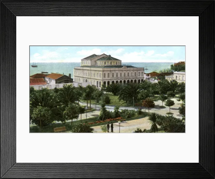 Framed Print : Public garden and theatre, Madeira, 1905 Framed Print : Public garden and theatre, Madeira, 1905