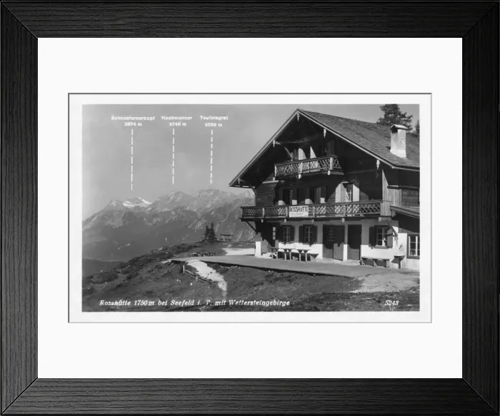 Framed Print : Rosshutte and the Wettersteingebirge mountains, near Seefeld, Austria, 20th century Framed Print : Rosshutte and the Wettersteingebirge mountains, near Seefeld, Austria, 20th century