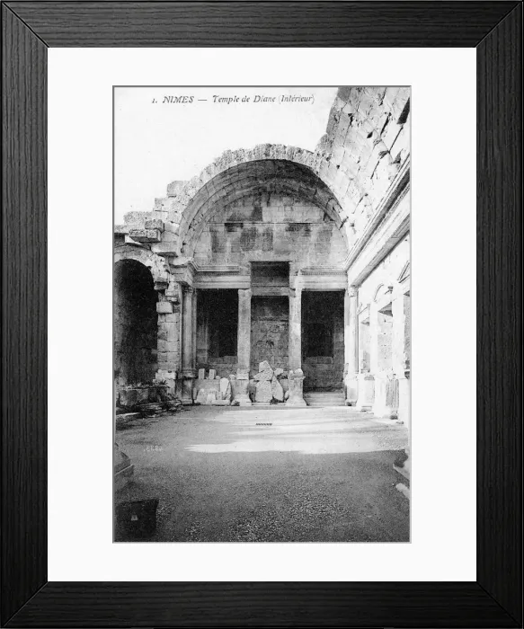 Framed Print : Ruined interior of the Roman Temple of Diana, Nimes, France, 20th century Framed Print : Ruined interior of the Roman Temple of Diana, Nimes, France, 20th century