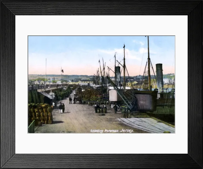 Framed Print : Loading Potatoes, Jersey, 1908 Framed Print : Loading Potatoes, Jersey, 1908