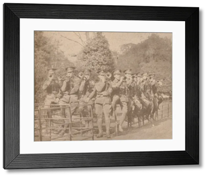 Framed Print : Buglers practicing in a London Park, c1915 (1928) Framed Print : Buglers practicing in a London Park, c1915 (1928)