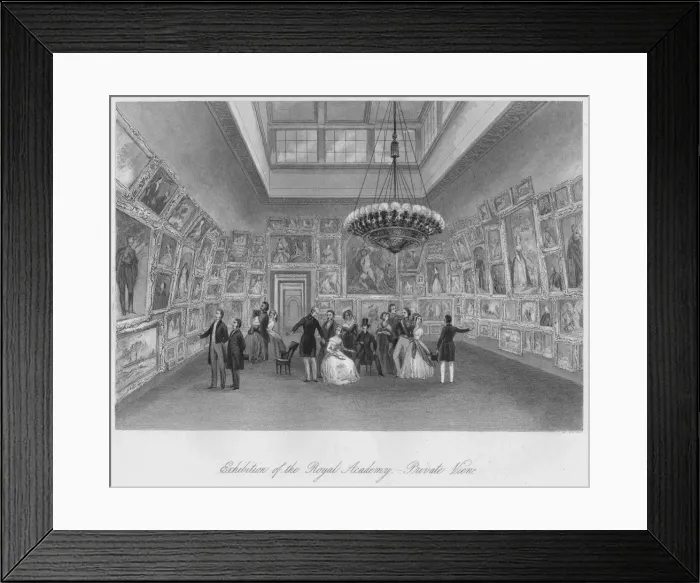 Framed Print : Exhibition of the Royal Academy. - Private View, c1841. Artists: Henry Melville, William Radclyffe, Edward Radclyffe Framed Print : Exhibition of the Royal Academy. - Private View, c1841. Artists: Henry Melville, William Radclyffe, Edward Radclyffe