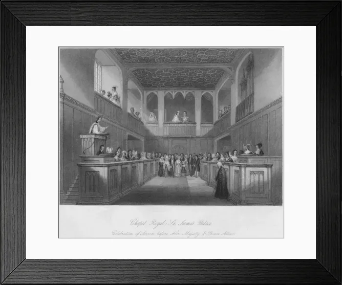 Framed Print : Chapel Royal - St. James Palace, c1841. Artist: William Radclyffe Framed Print : Chapel Royal - St. James Palace, c1841. Artist: William Radclyffe