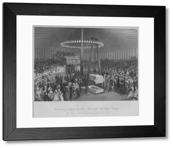 Framed Print : Ceremony of Laying the First Stone of the New Royal Exchange, c1842. Artist: Henry Melville Framed Print : Ceremony of Laying the First Stone of the New Royal Exchange, c1842. Artist: Henry Melville