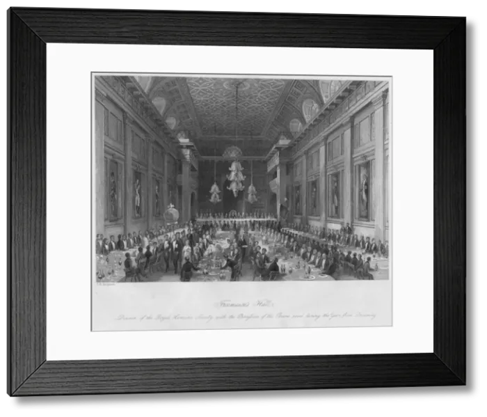 Framed Print : Freemasons Hall, c1841. Artist: Henry Melville Framed Print : Freemasons Hall, c1841. Artist: Henry Melville