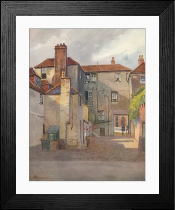 Framed Print : The Swan Yard, Reigate, 1912, (1914). Artist: Jamess Ogilvy Framed Print : The Swan Yard, Reigate, 1912, (1914). Artist: Jamess Ogilvy