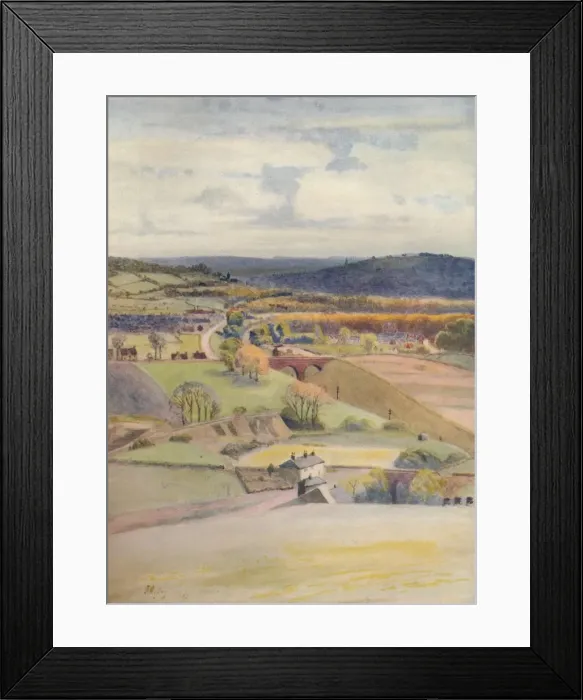 Framed Print : View over Merstham and Redhill, from Alderstead, 1913, (1914). Artist: Jamess Ogilvy Framed Print : View over Merstham and Redhill, from Alderstead, 1913, (1914). Artist: Jamess Ogilvy