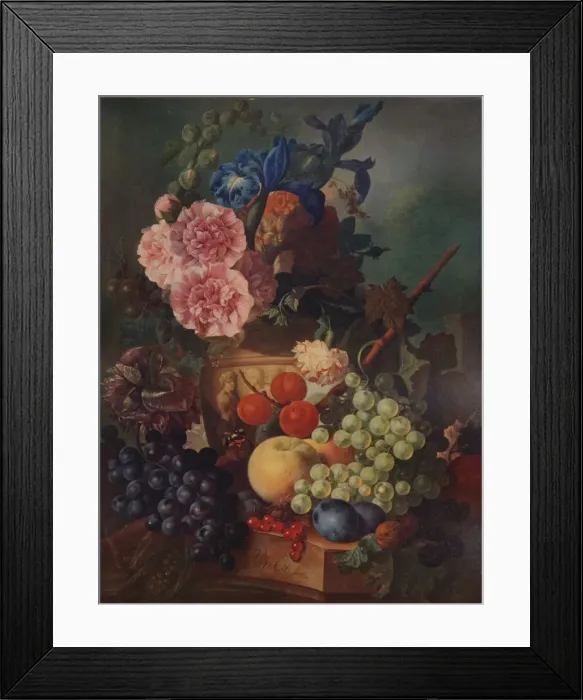 Framed Print : Ornamental Vase of Flowers and Fruit, c1798, (1938). Artist: Jan van Os Framed Print : Ornamental Vase of Flowers and Fruit, c1798, (1938). Artist: Jan van Os