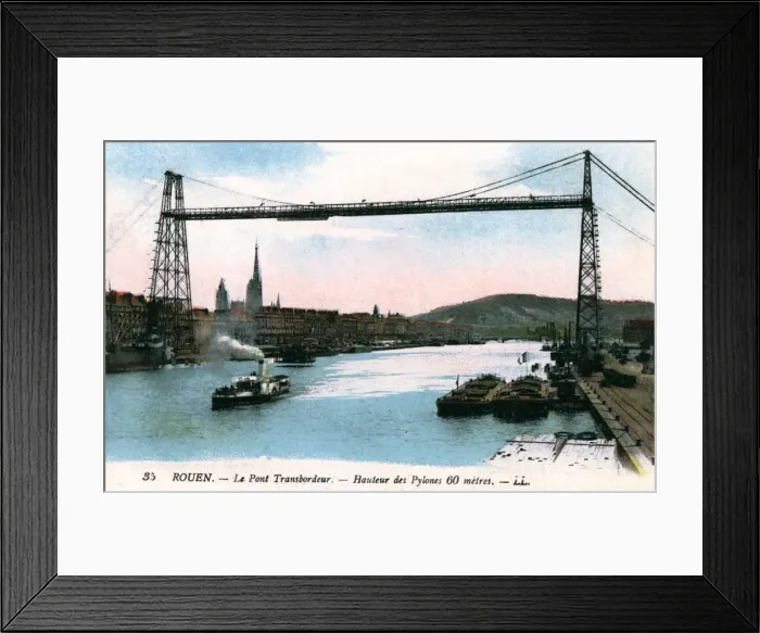 Framed Print : Rouen, Le Pont Transbordeur, (Transporter Bridge), 20th Century Framed Print : Rouen, Le Pont Transbordeur, (Transporter Bridge), 20th Century