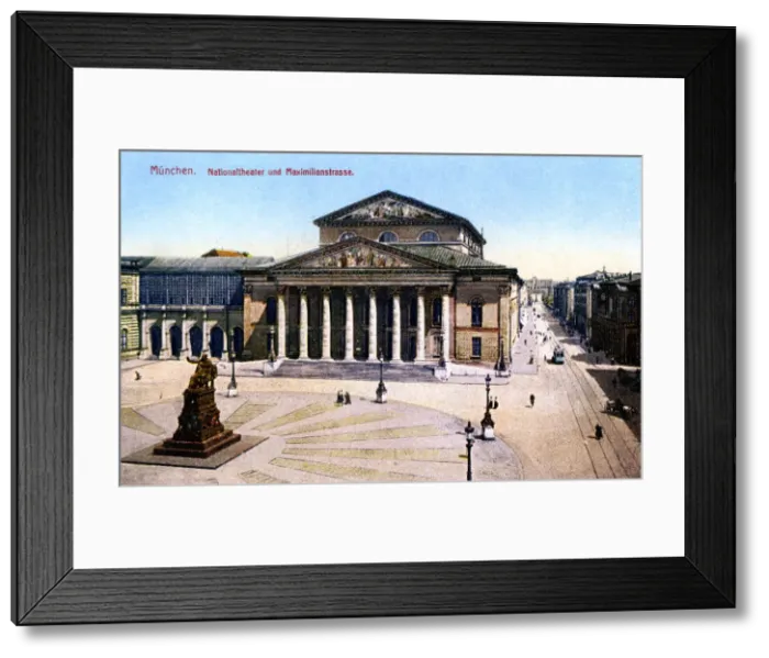 Framed Print : The National Theatre and Maximilian Strasse, Munich, Germany, 1925 Framed Print : The National Theatre and Maximilian Strasse, Munich, Germany, 1925
