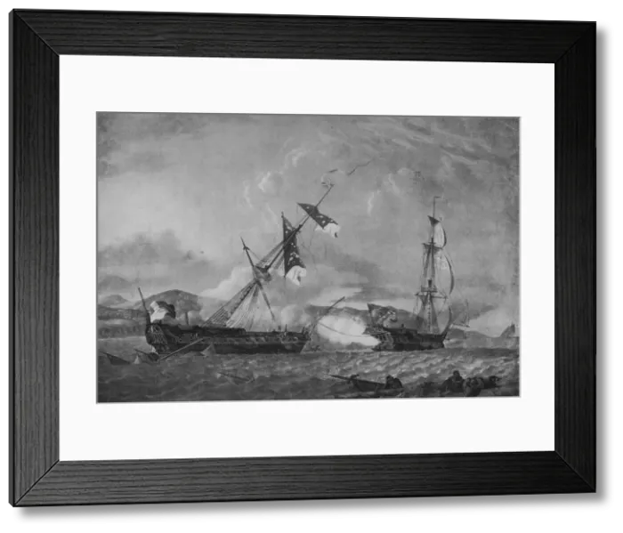Framed Print : The Blanche and the Pique, c1795. Artist: Robert Dodd Framed Print : The Blanche and the Pique, c1795. Artist: Robert Dodd