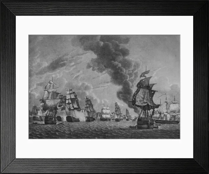 Framed Print : Bridport off L Orient, c1796. Artist: Robert Dodd Framed Print : Bridport off L Orient, c1796. Artist: Robert Dodd