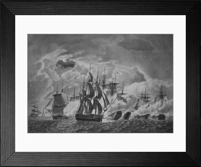 Framed Print : Captain Trollopes Famous Action, c1800. Artist: Robert Dodd Framed Print : Captain Trollopes Famous Action, c1800. Artist: Robert Dodd