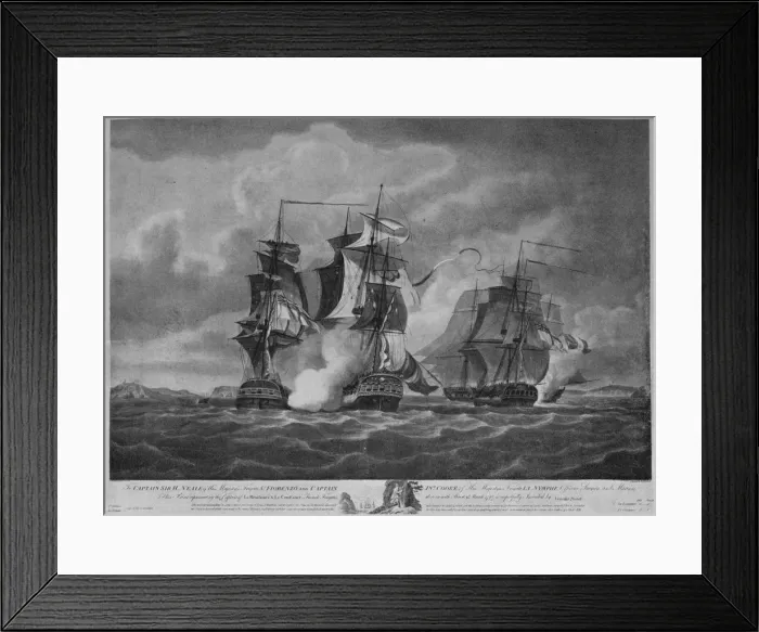 Framed Print : Capture of the Resistance and the Constance c1798. Artist: Nicholas Pocock Framed Print : Capture of the Resistance and the Constance c1798. Artist: Nicholas Pocock