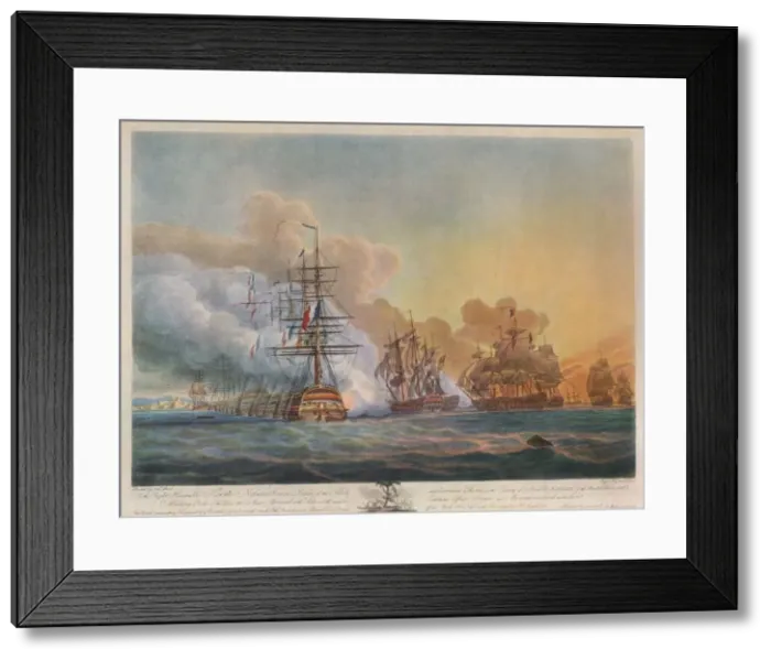 Framed Print : Battle of the Nile, c1799. Artist: Nicholas Pocock