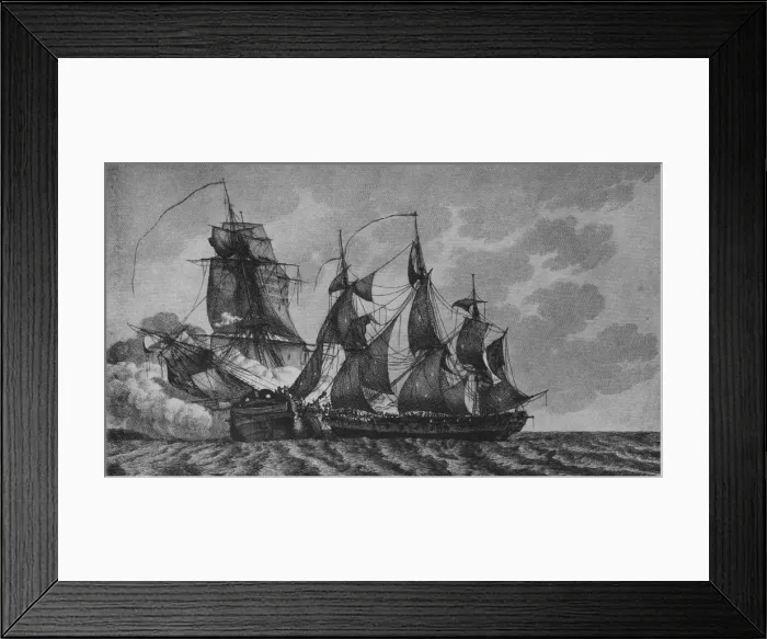 Framed Print : The Ambuscade and the Bayonnaise, c1799. Artist: Pierre Ozanne Framed Print : The Ambuscade and the Bayonnaise, c1799. Artist: Pierre Ozanne