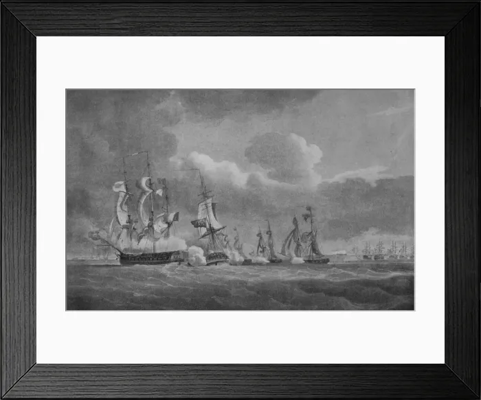 Framed Print : Daring Action of Lord Cochrane, c1807. Artist: Nicholas Pocock Framed Print : Daring Action of Lord Cochrane, c1807. Artist: Nicholas Pocock
