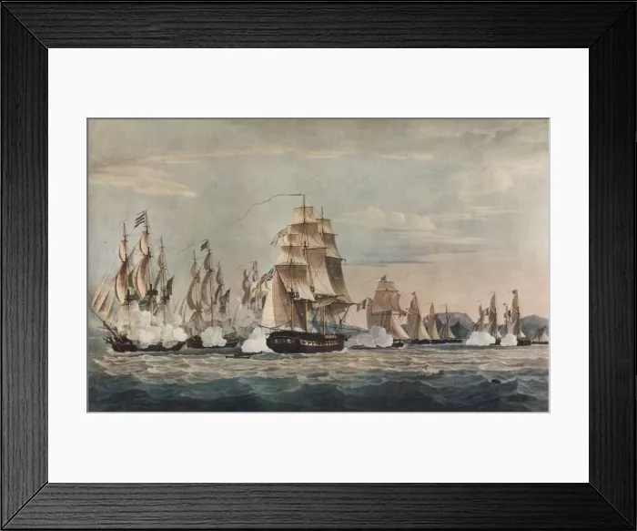 Framed Print : Capture of the Sparviere, c1811. Artist: Nicholas Pocock Framed Print : Capture of the Sparviere, c1811. Artist: Nicholas Pocock