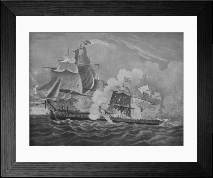 Framed Print : The President and the Little Belt, c1812. Artist: Joseph Cartwright Framed Print : The President and the Little Belt, c1812. Artist: Joseph Cartwright