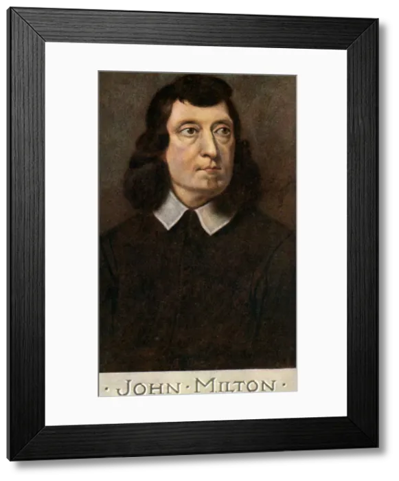 Framed Print : John Milton (1608-1674), English poet, early 20th century. Artist: CW Quinnell Framed Print : John Milton (1608-1674), English poet, early 20th century. Artist: CW Quinnell