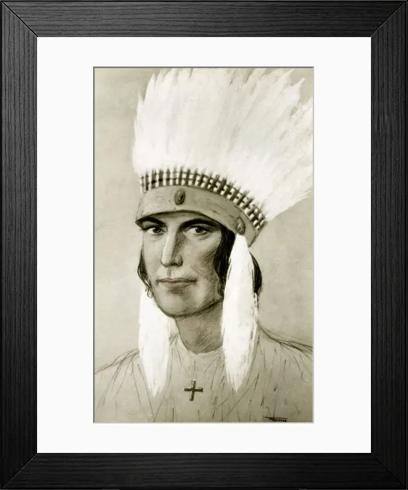 Framed Print : Portrait of an American Indian, 20th century Framed Print : Portrait of an American Indian, 20th century