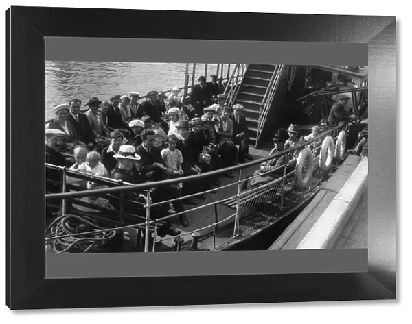 Passengers on board a boat, Bournemouth, Dorset, 1921