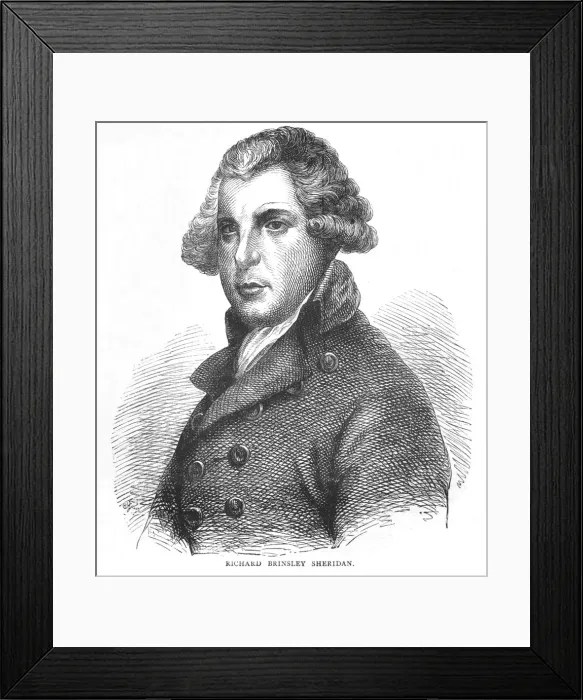 Framed Print : Richard Brinsley Sheridan, Irish dramatist, poet and politician, c1875 (1878) Framed Print : Richard Brinsley Sheridan, Irish dramatist, poet and politician, c1875 (1878)