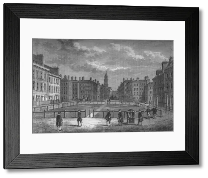 Framed Print : Hanover Square, Westminster, London, in 1750, c1800 (1878) Framed Print : Hanover Square, Westminster, London, in 1750, c1800 (1878)