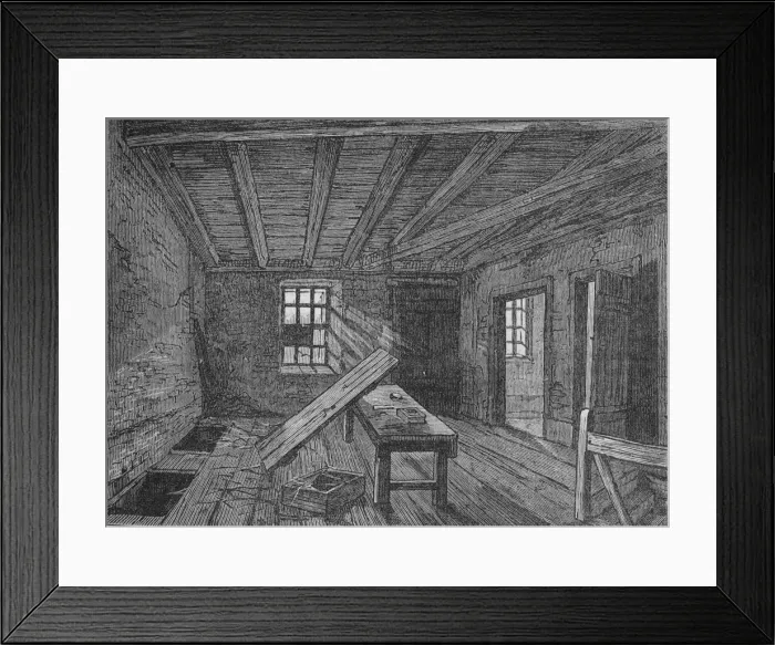 Framed Print : The loft used by the Cato Street Conspirators, London, 1820 (1878) Framed Print : The loft used by the Cato Street Conspirators, London, 1820 (1878)