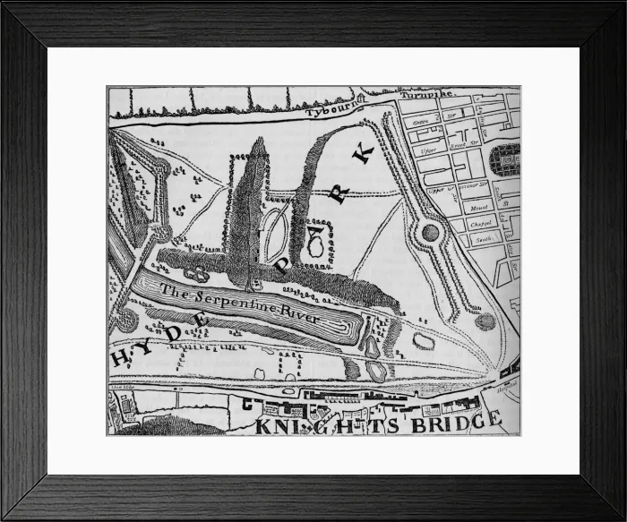 Framed Print : Map of Hyde Park, London, 1748 (1878). Artist: John Pine Framed Print : Map of Hyde Park, London, 1748 (1878). Artist: John Pine