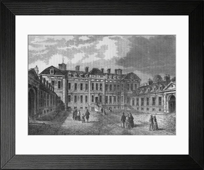 Framed Print : Courtyard of Montagu House, Great Russell Street, Bloomsbury, London, 1830 (1878) Framed Print : Courtyard of Montagu House, Great Russell Street, Bloomsbury, London, 1830 (1878)