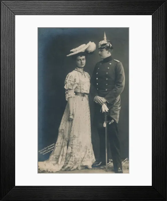 Framed Print : German couple. With male in dress uniform, 1906 Framed Print : German couple. With male in dress uniform, 1906