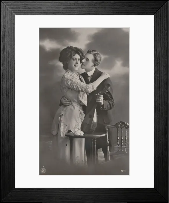 Framed Print : Couple with Mandolin, c1910 Framed Print : Couple with Mandolin, c1910