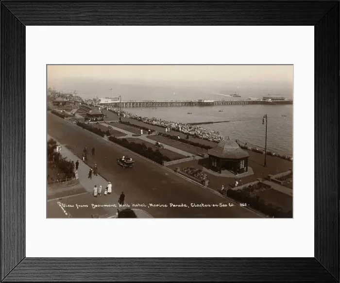 Framed Print : View from Beaumont Hall Hotel, Marine Parade, Clacton-on-Sea, c1925 Framed Print : View from Beaumont Hall Hotel, Marine Parade, Clacton-on-Sea, c1925