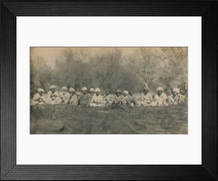 Framed Print : Lt. Smith & Beaters - Budhapur Tigerhunt, 1922 Framed Print : Lt. Smith & Beaters - Budhapur Tigerhunt, 1922