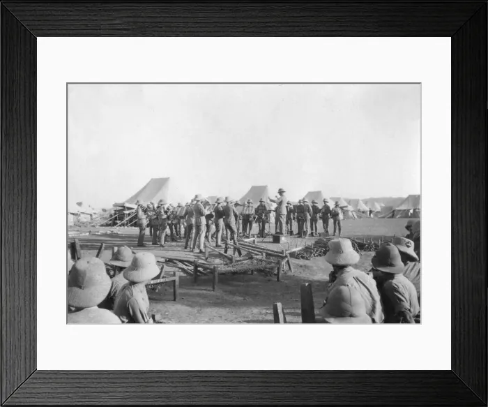 Framed Print : Army band practice, Howshera, 1917 Framed Print : Army band practice, Howshera, 1917